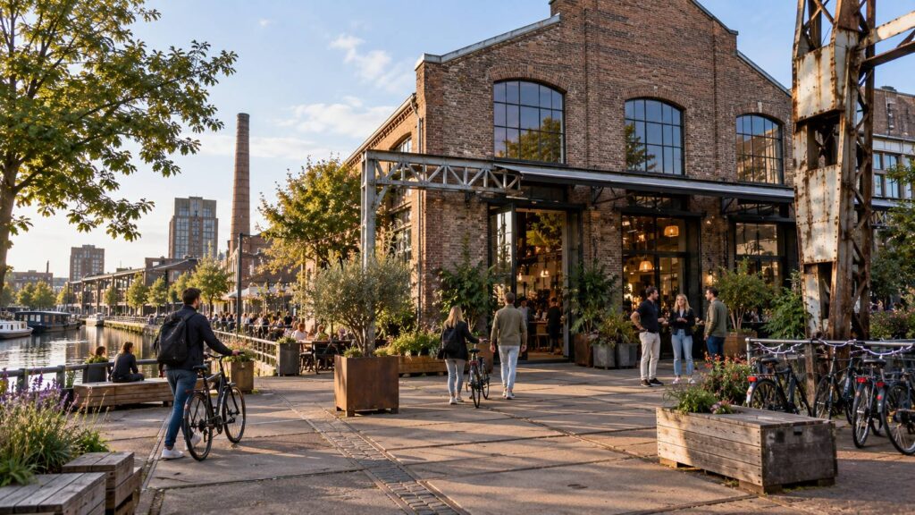 Restaurants in Utrecht op een herontwikkelde industriële locatie rond Rotsoord