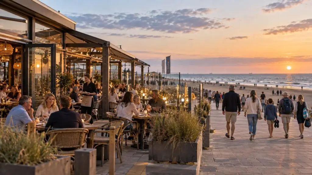 Restaurants in Den Haag bij Scheveningen met uitzicht op zee en een informele kustsfeer