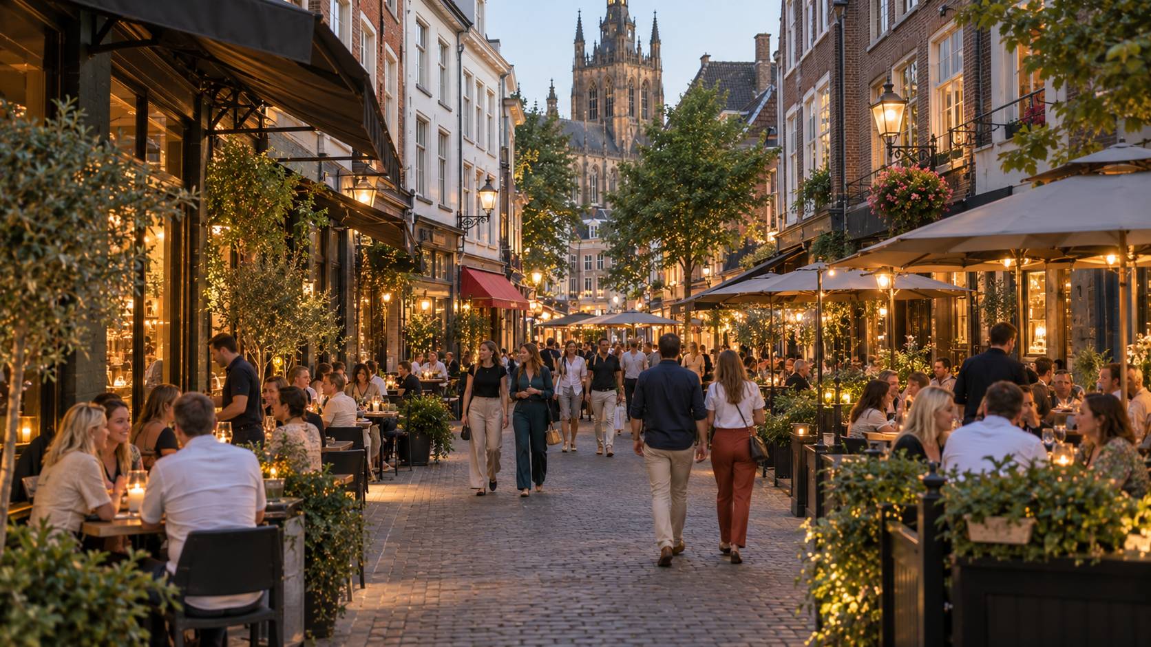 Restaurants in 's-Hertogenbosch dicht bij elkaar in een sfeervolle horecastraat in het centrum
